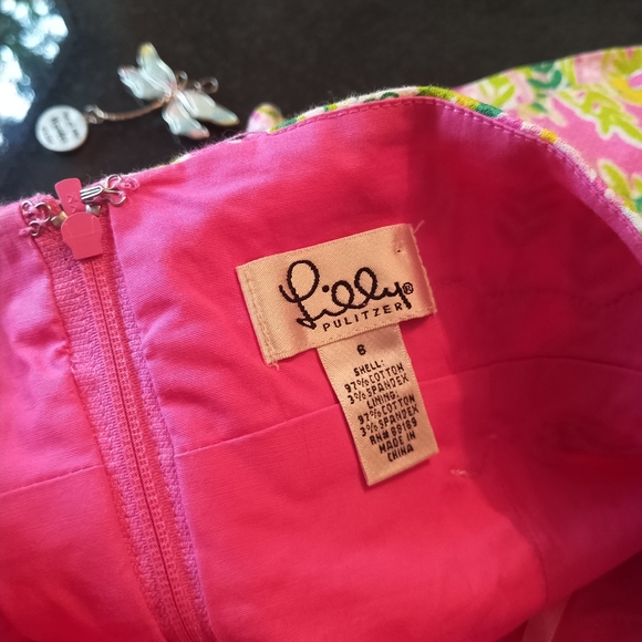 Lilly Pulitzer Super Cute Pink & Green Lace Halter neck Top 6 - Picture 6 of 6